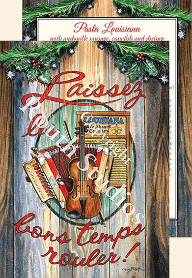Louisiana Cajun Christmas cards, Let the good times roll, Laissez les bons temps rouler